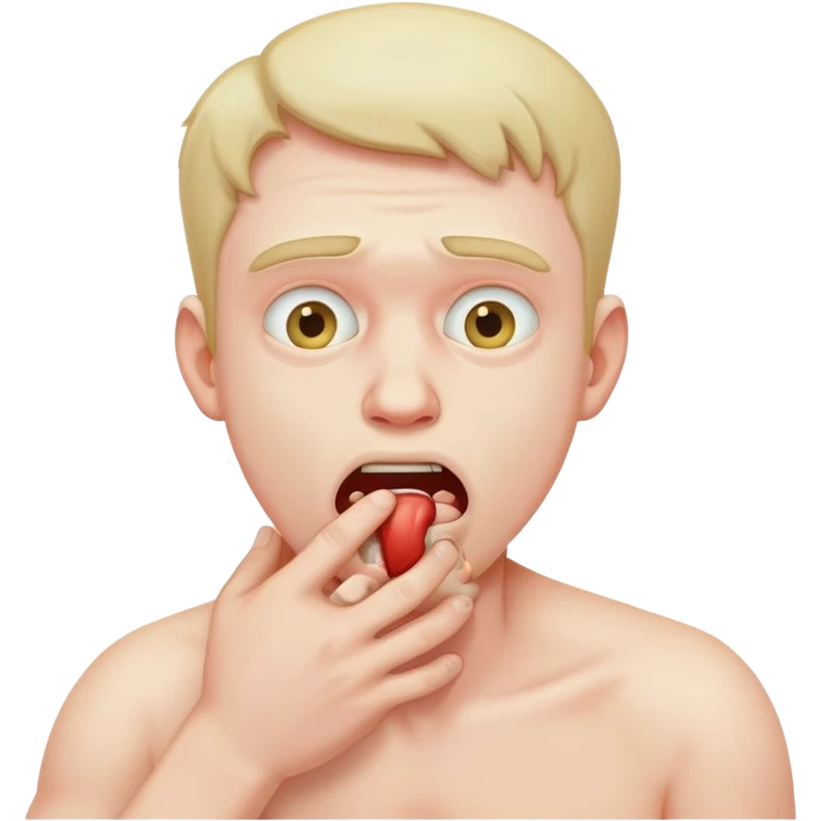 man choking himself  emoji