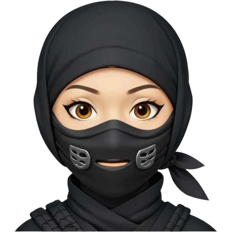 Female Ninja with mask covering mouth emoji