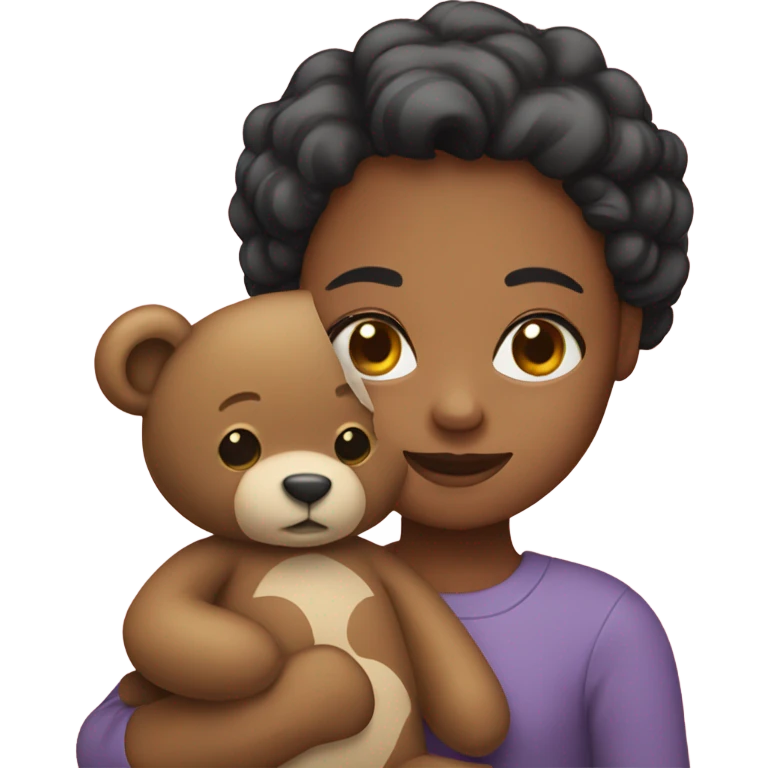 A girl whit tedy bear emoji