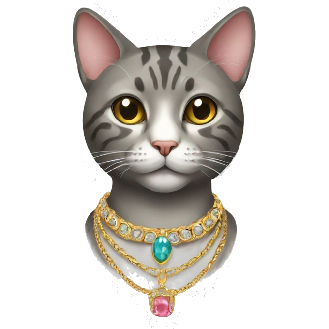 cat wearing jewellery emoji