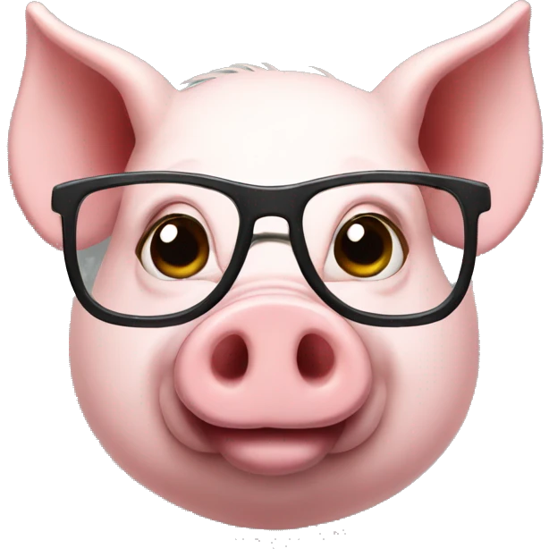 Pig with glasses emoji