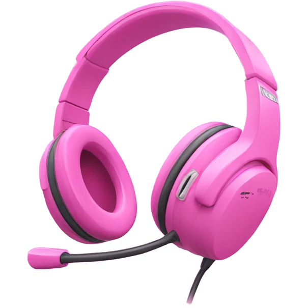 pink gaming headset with microphone emoji