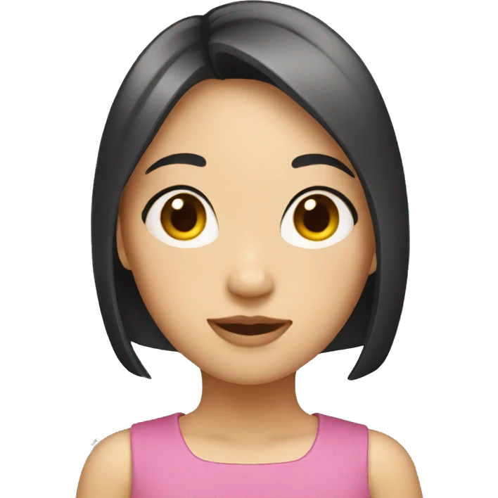 asian girl with a bob emoji
