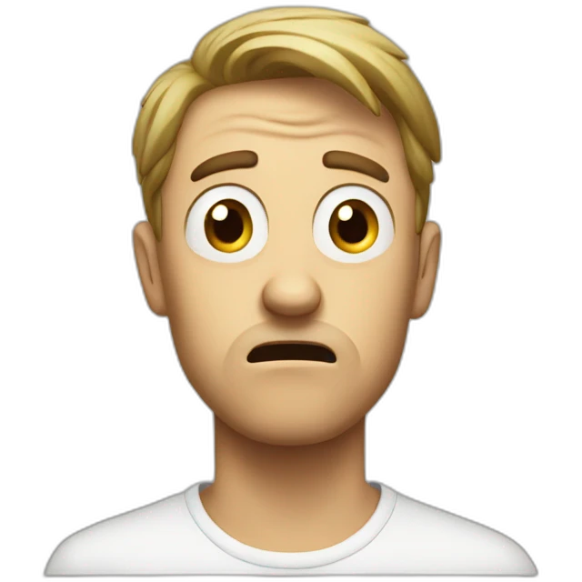 White guy scared of olives emoji