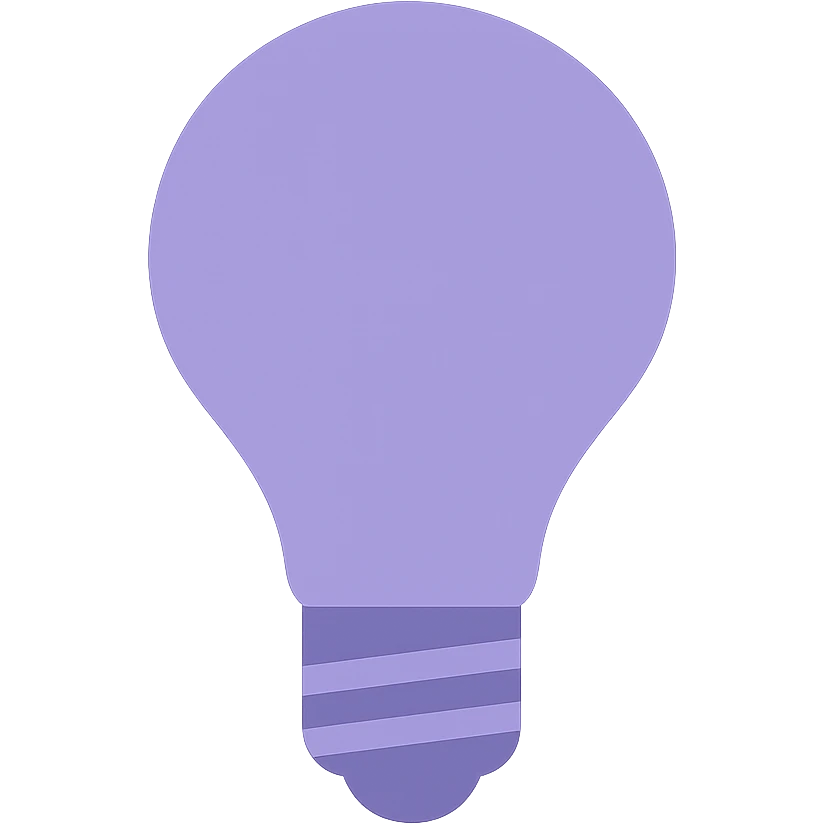 A dull purple Light Bulb emoji