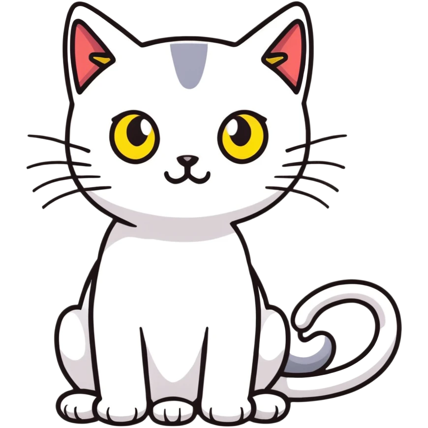 skinny black cat with yellow eyes emoji