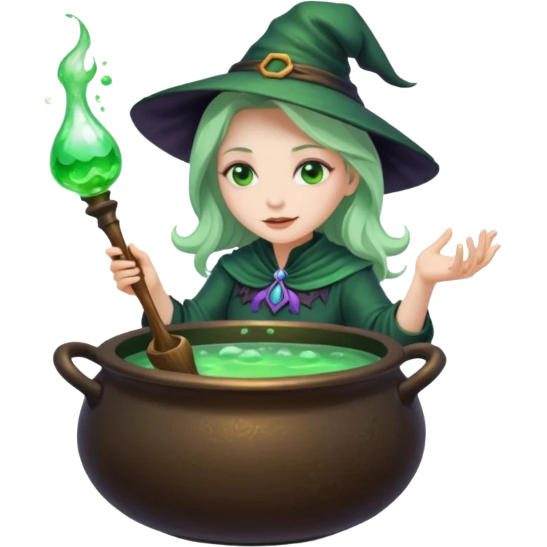 green witch cooking potion emoji