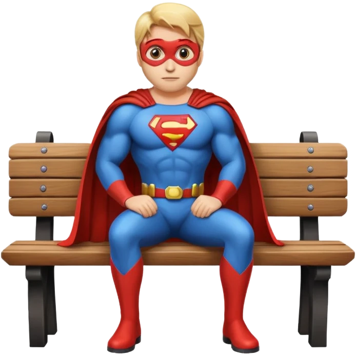 superhero sitting on a bench emoji