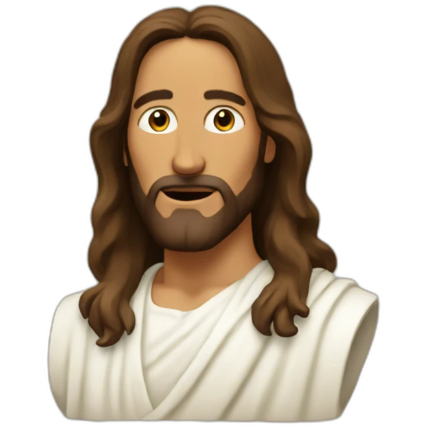 Jesus but with a raptor head emoji