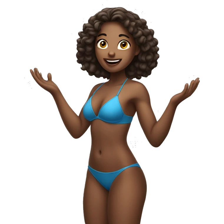 girl-with-arms-in-air-wearing-bikini emoji