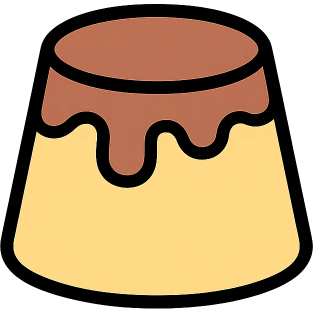 minimalist pudding dessert, simple and clean design, minimal style, soft colors, no face, smooth shape emoji