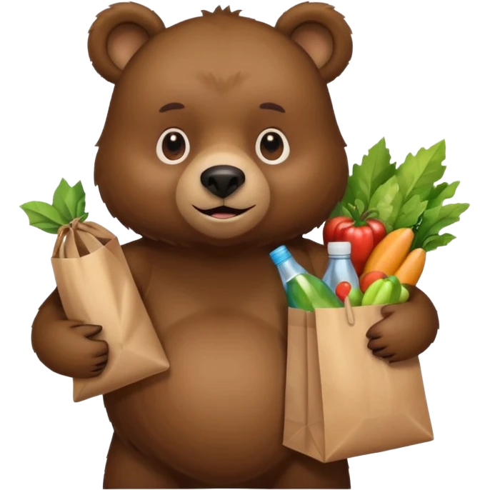 bear with grocery emoji