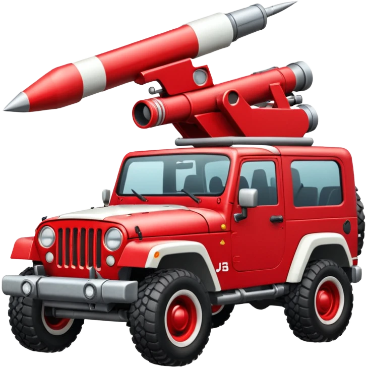 Red And White Jeep With Missle Launcher emoji