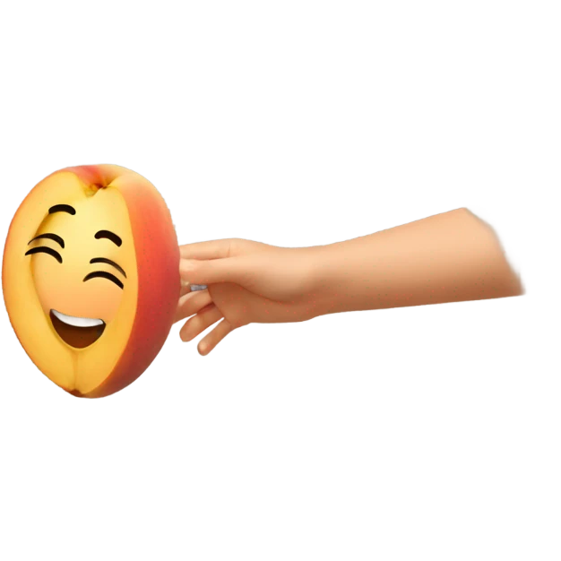 Peach being stretched emoji
