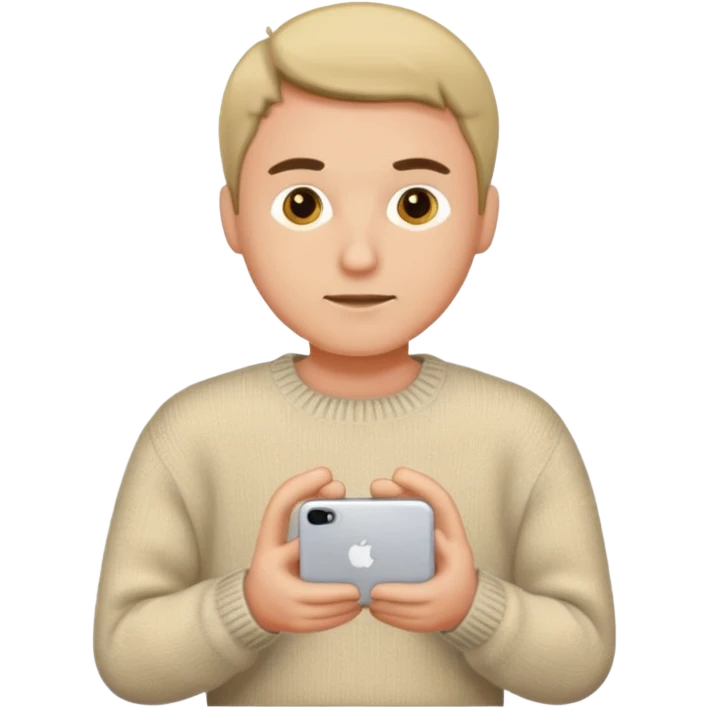 Suéter masculino bege emoji