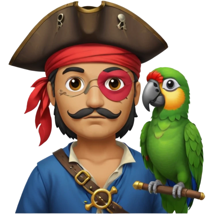 pirate and parrot emoji