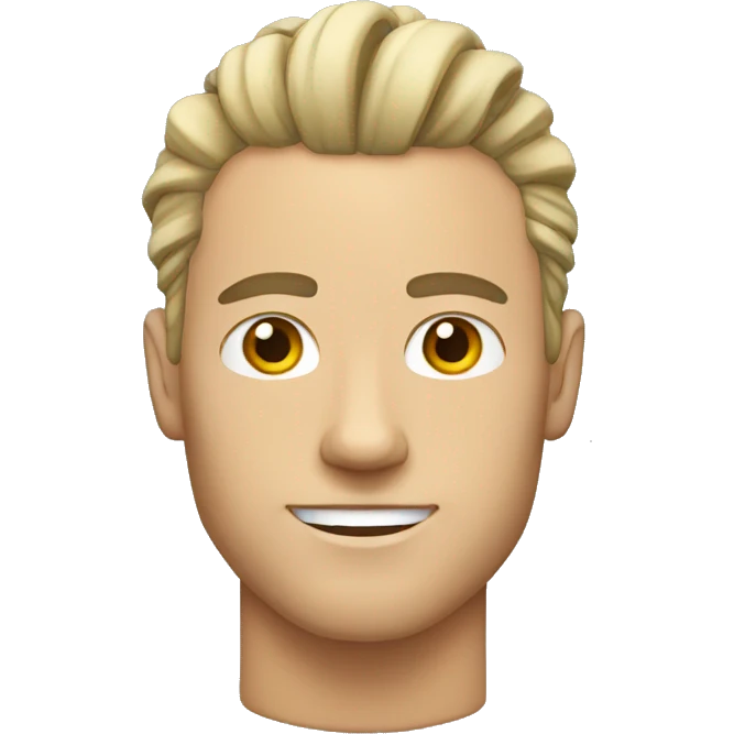 white guy with a man bun undercut with salt and pepper hair emoji