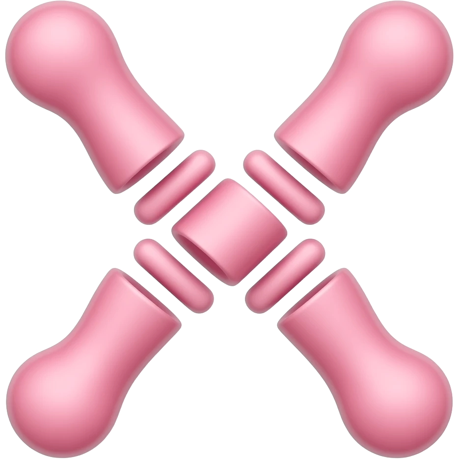 Cute minimalist pink chromosome shape of an elongated X two chromatids visible subtle allele marks soft pastel colors smooth and rounded edges flat vector style clean and modern aesthetic and simple design but dont do marks between the arms of chromosome allel Marks on arms as little darker color emoji