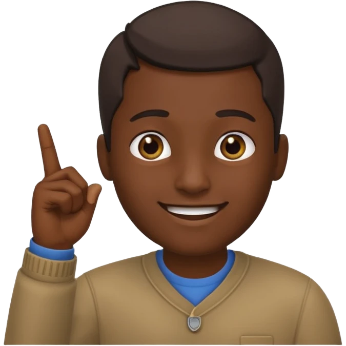 A person pointing is his head emoji