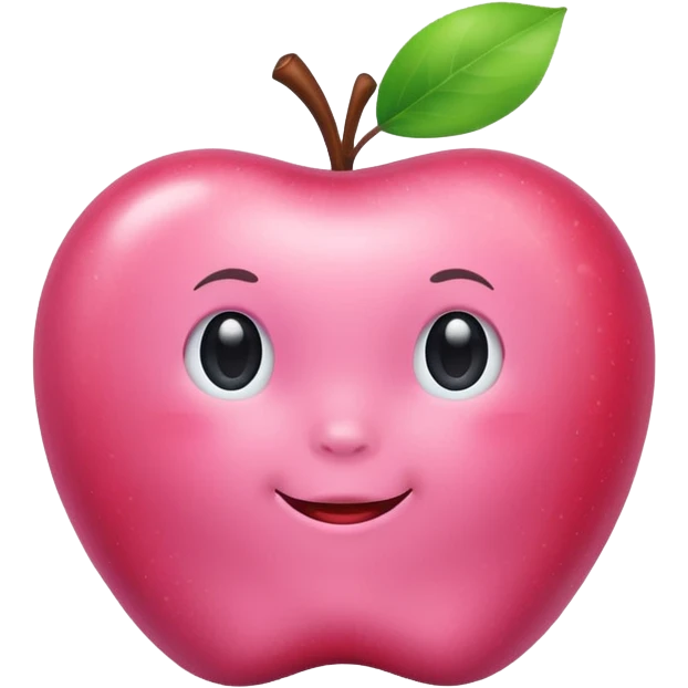 baby pink colored apple no face emoji