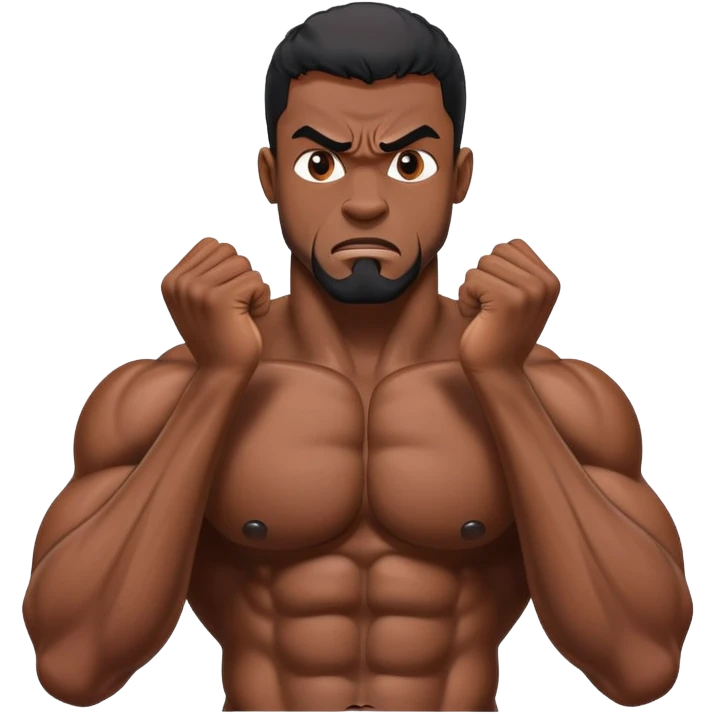 black bodybuilder afraid scared emoji
