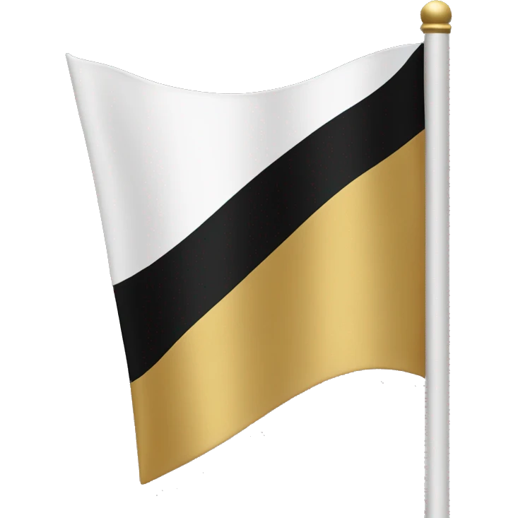 Flag with the colours white, gold, black emoji