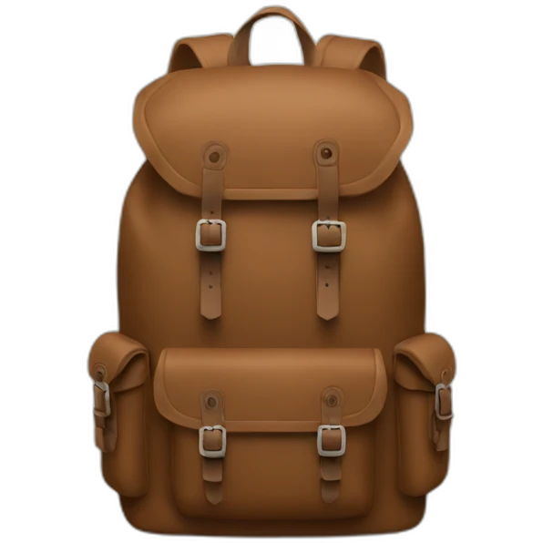 Brown adventure backpack  emoji