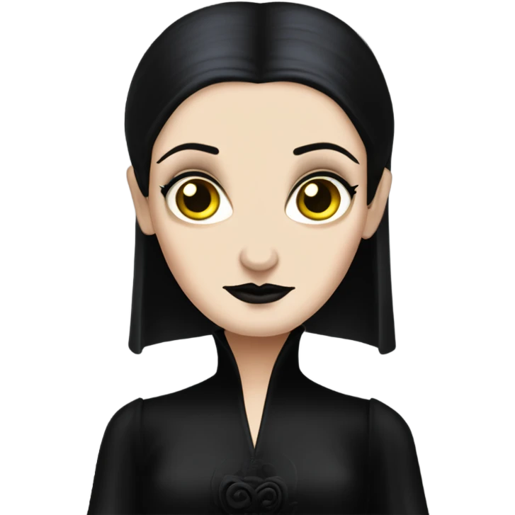 Tall Young Morticia Addams Princess Leia  emoji