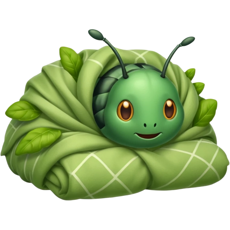 beetle Grub with a blanket in a shrub emoji
