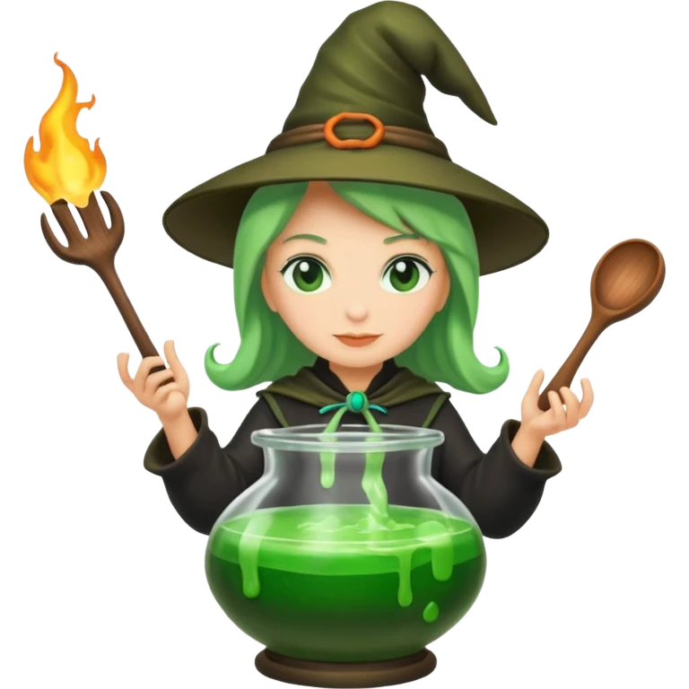 green witch cooking potion emoji
