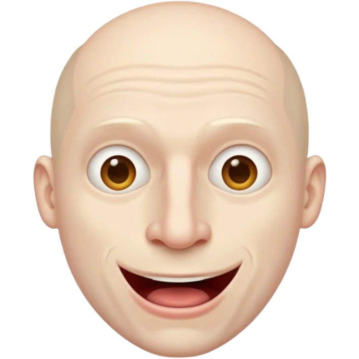 Creepy man with big mouth and no nose and ears no nise emoji