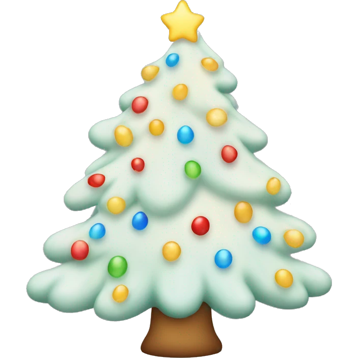 Frosted Christmas tree with lights  emoji