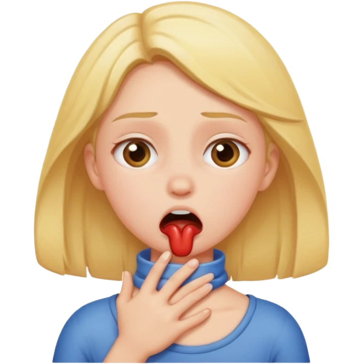 Girl choking herself emoji