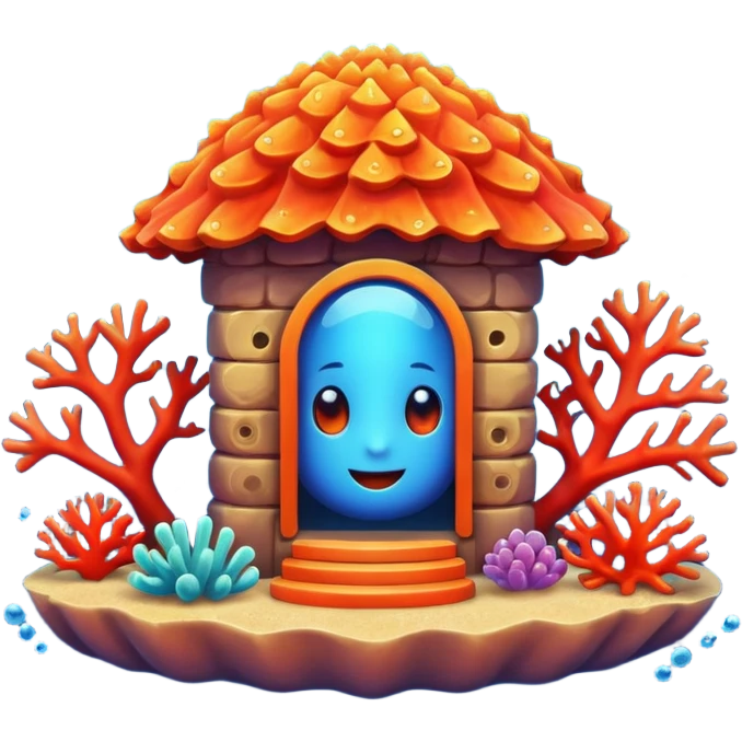 Coral shelter emoji