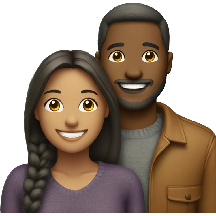 smiling couple by christmas tree emoji