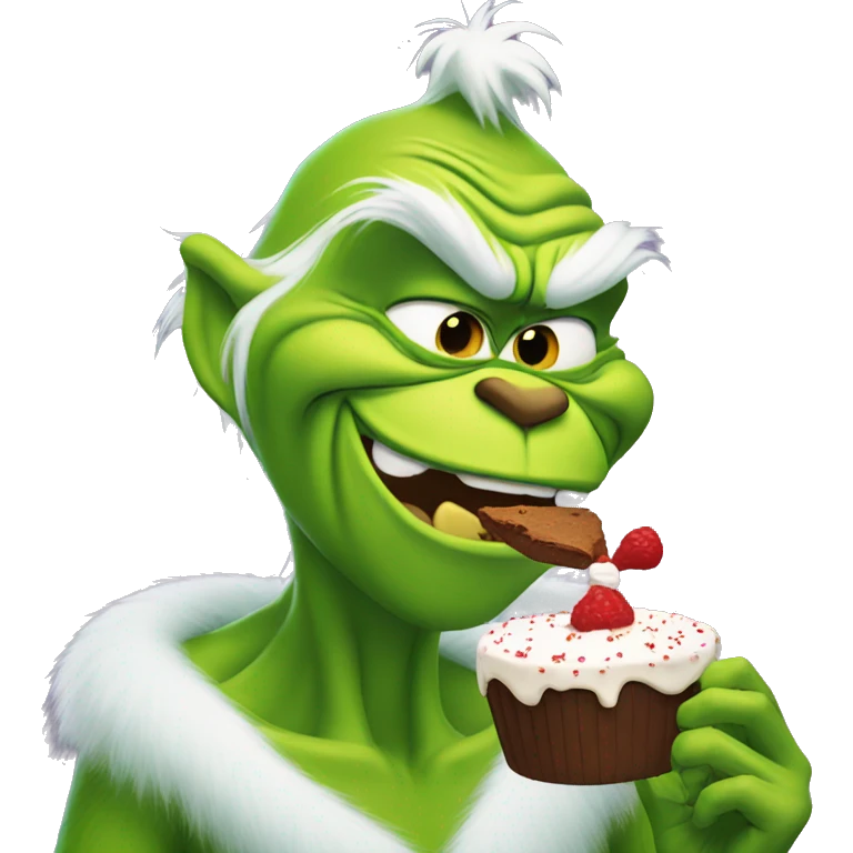 Grinch eating cake emoji