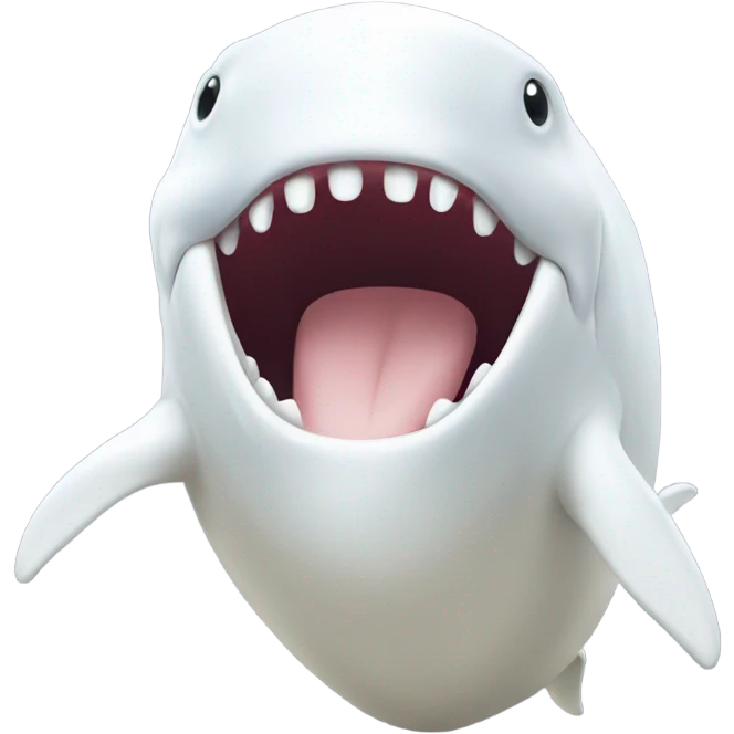 white whale , open mouth emoji