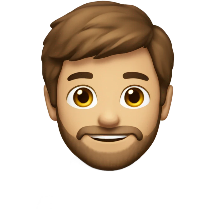 Boy developer with brown hair and beard in turtleneck sweater emoji