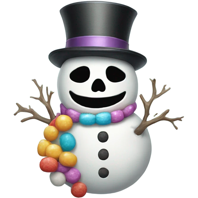 Candy skull snowman emoji
