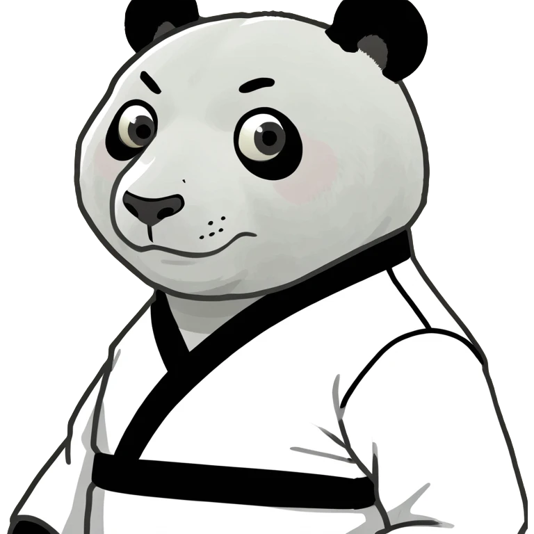 Panda doing karate emoji