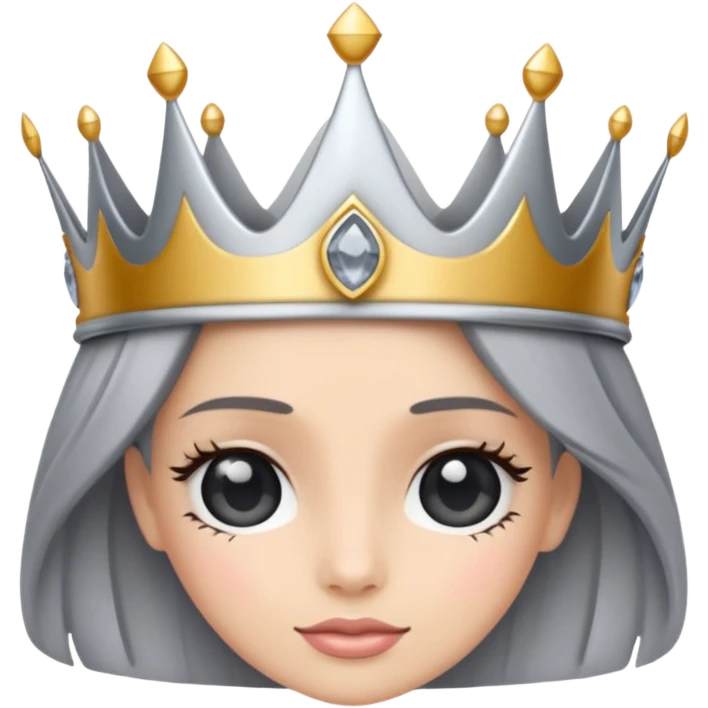 silver feminine crown with gray spinel emoji