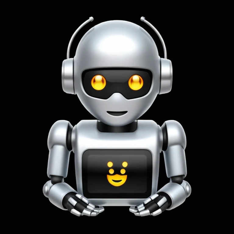 programming code bot (black background) emoji
