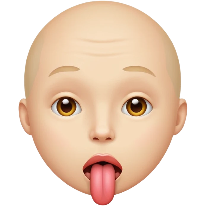 Doing the tongue out trend with the circle head one  emoji