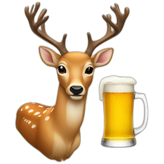 Deer and beer emoji