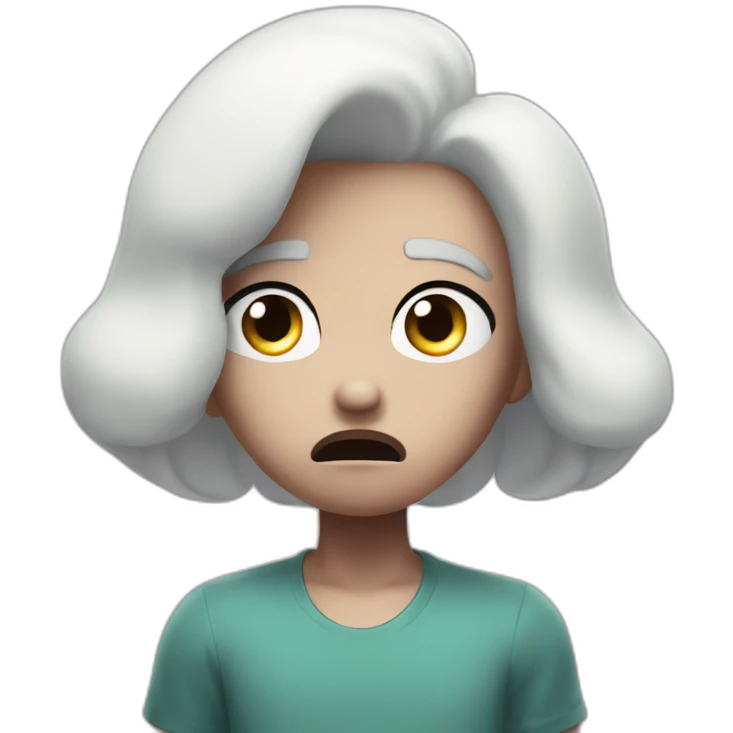 white steven universe character from steven universe series looks worried emoji