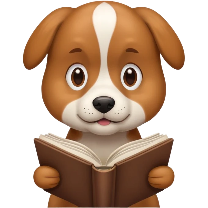 Perro leyendo emoji