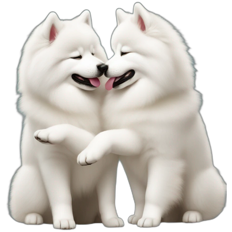 two-samoyeds-kissing emoji