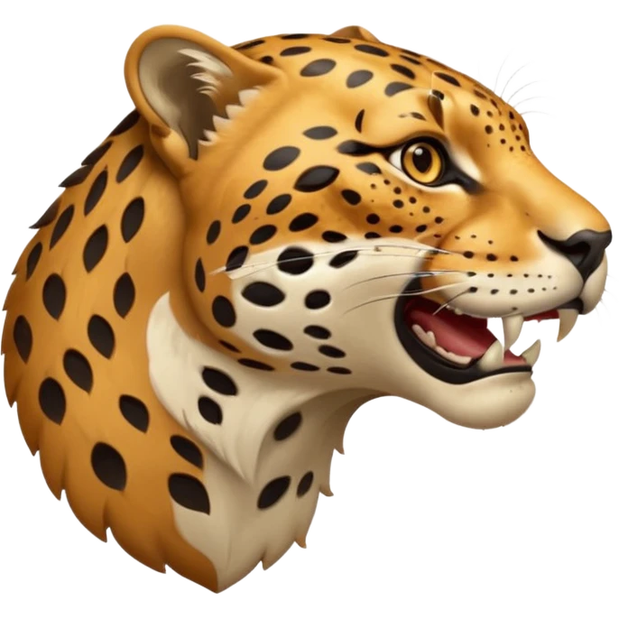 Jaguar with side profile and teeth emoji