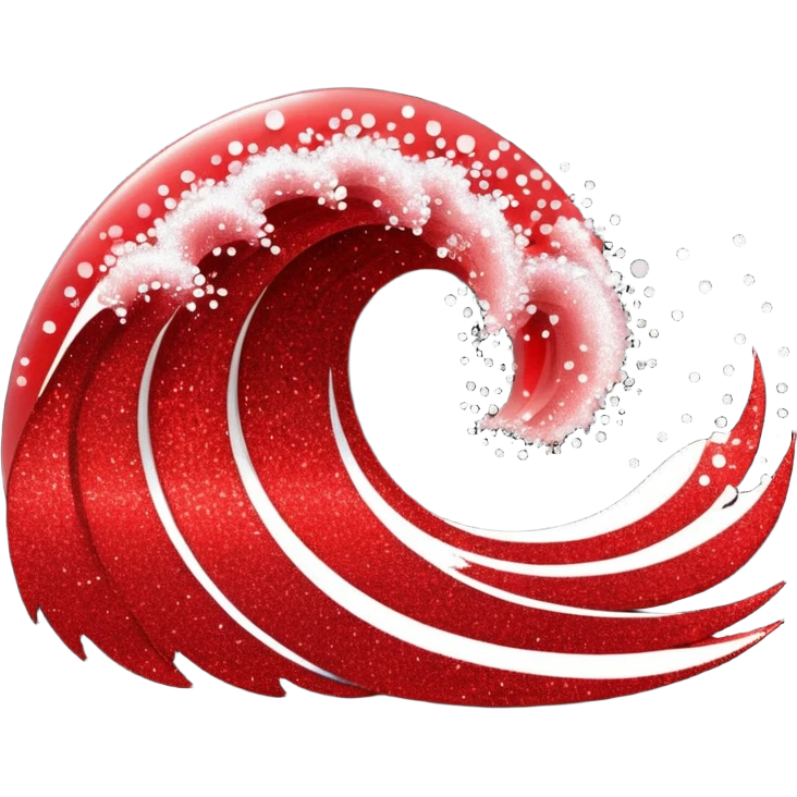 red glitter wave emoji