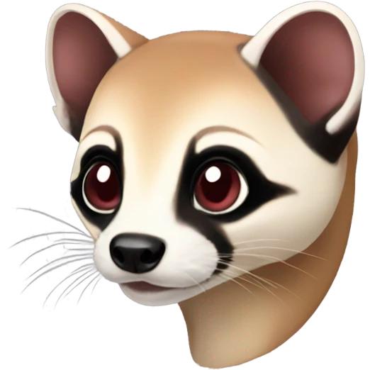Ruby colored black footed ferret emoji
